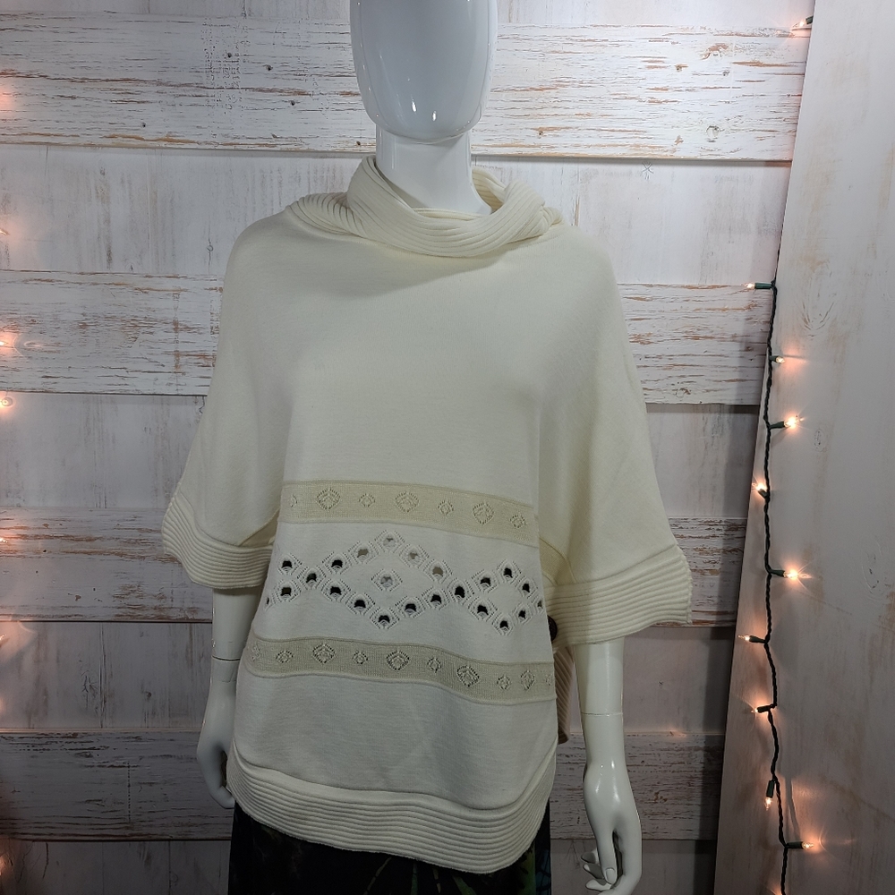 Off white knit poncho @23  S/M